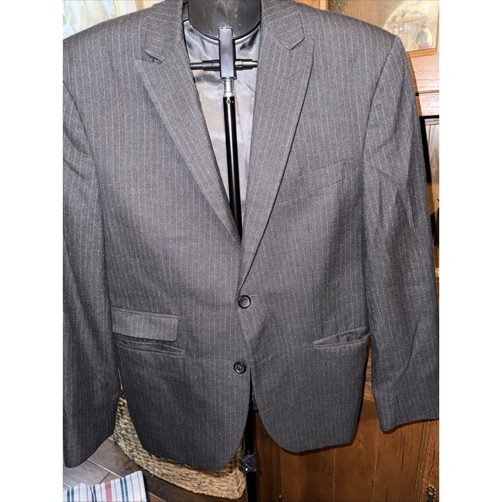 Banana Republic Charcoal Gray Wool Sport Coat Mens 40S Blazer Pinstripe
